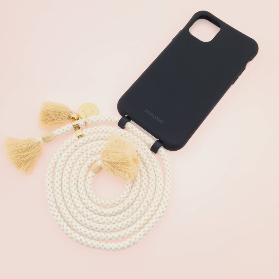 BOHO Handykette BLACK & COCO Gold inkl. DUO Case