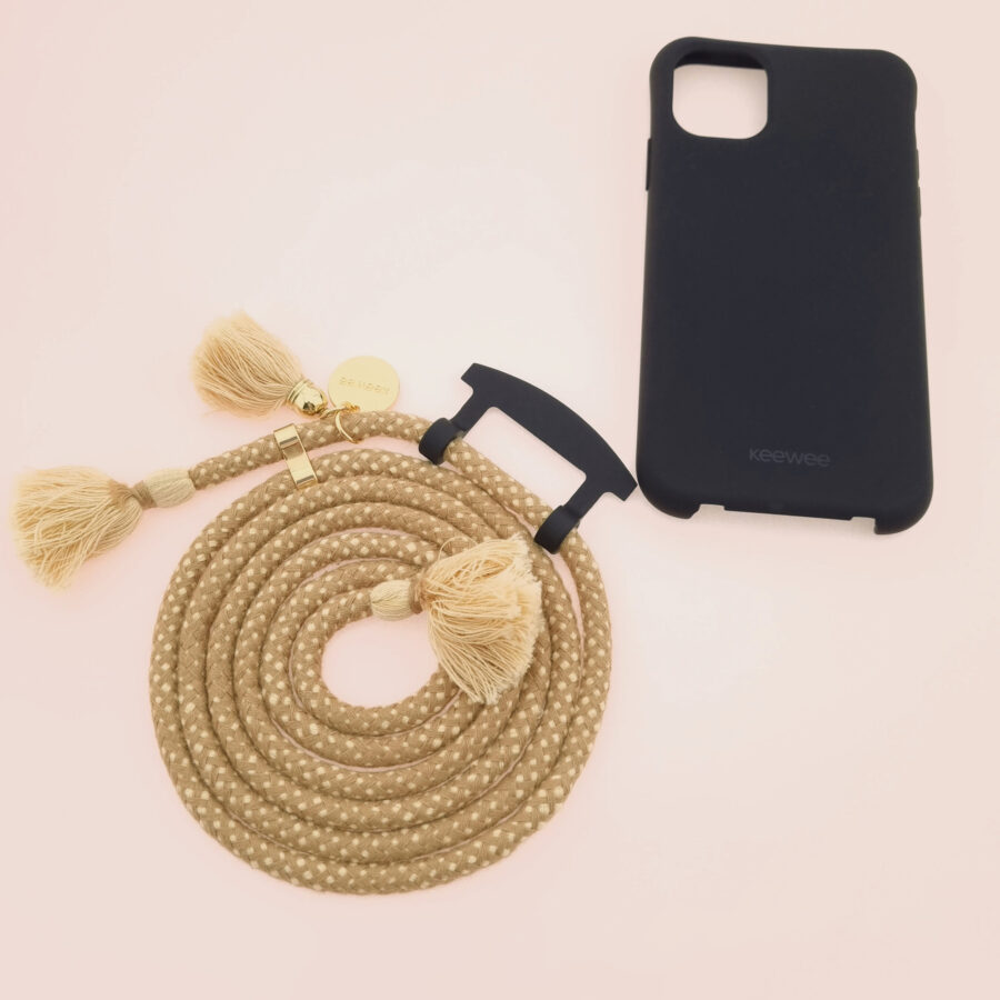 BOHO Handykette BLACK & TOFFEE Gold inkl. DUO Case – Bild 3