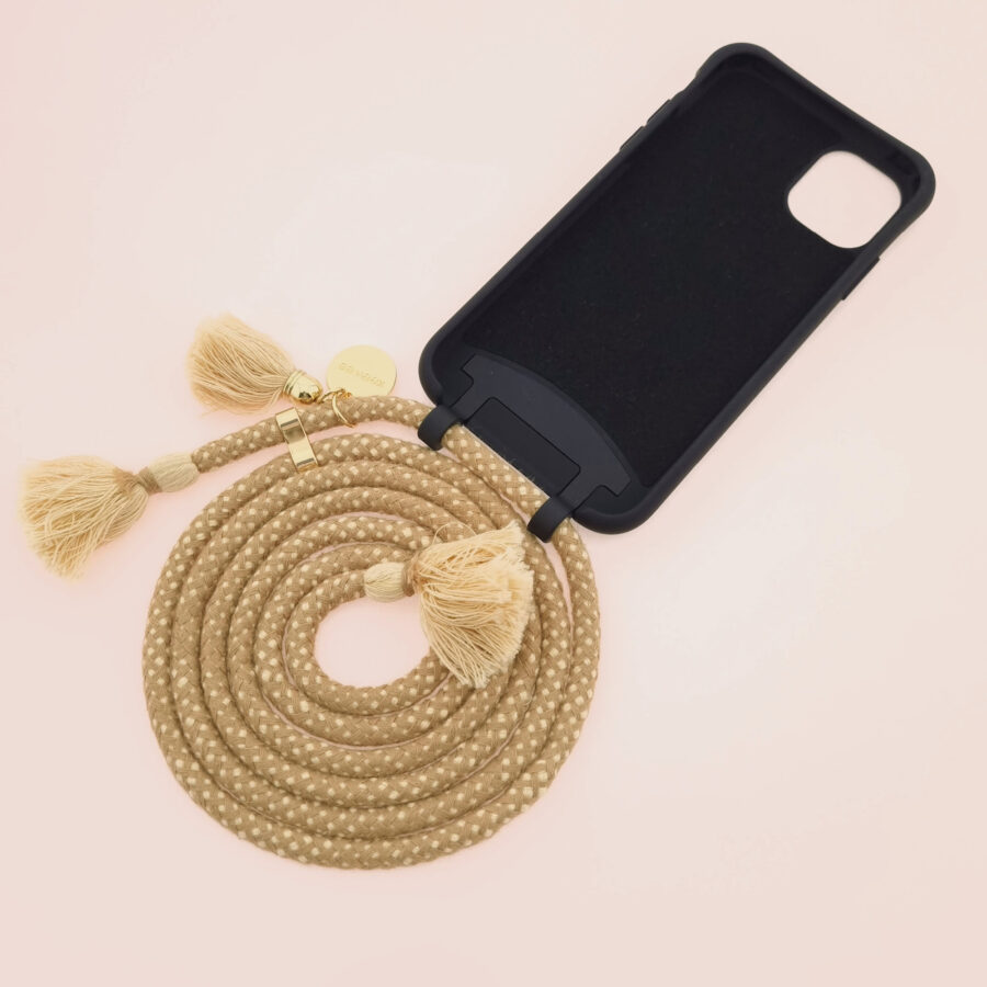 BOHO Handykette BLACK & TOFFEE Gold inkl. DUO Case – Bild 2