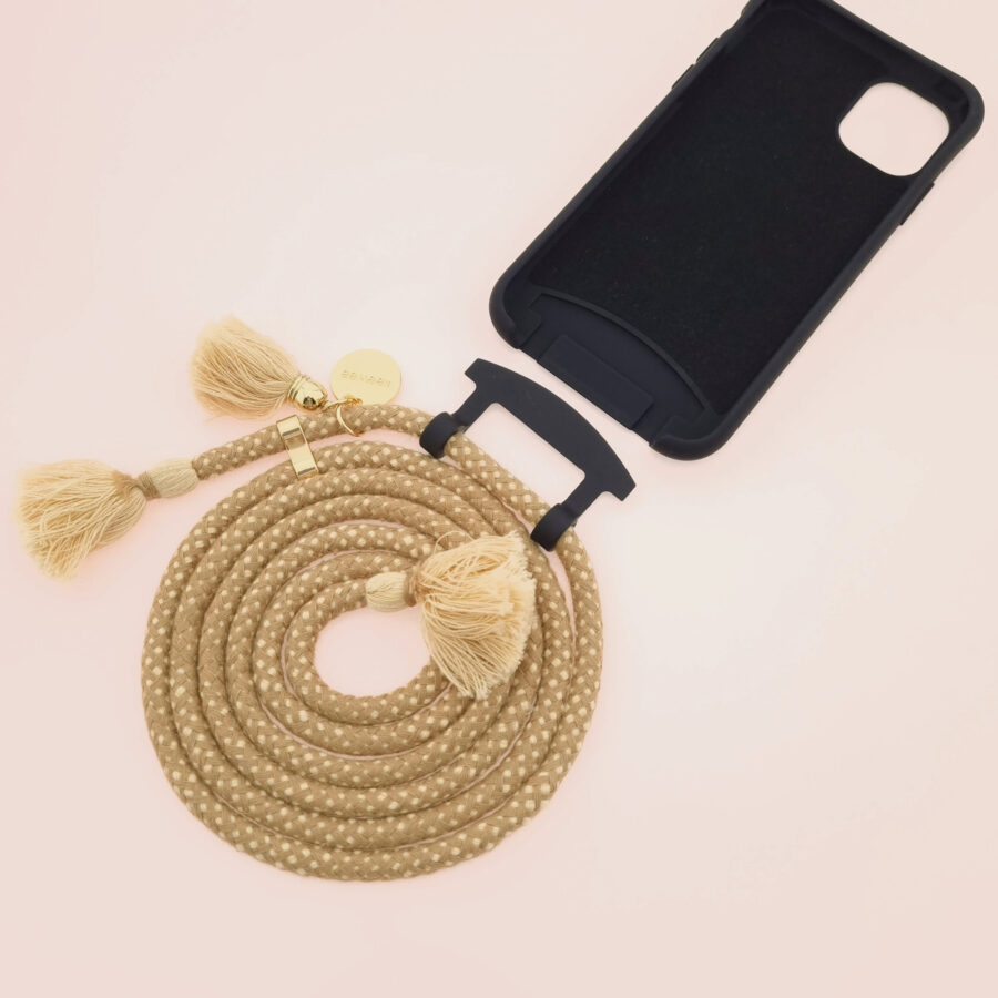 BOHO Handykette BLACK & TOFFEE Gold inkl. DUO Case – Bild 4