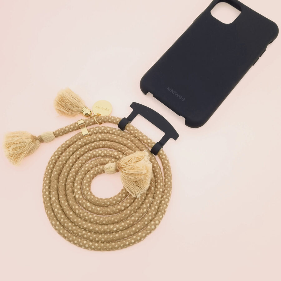 BOHO Handykette BLACK & TOFFEE Gold inkl. DUO Case – Bild 5