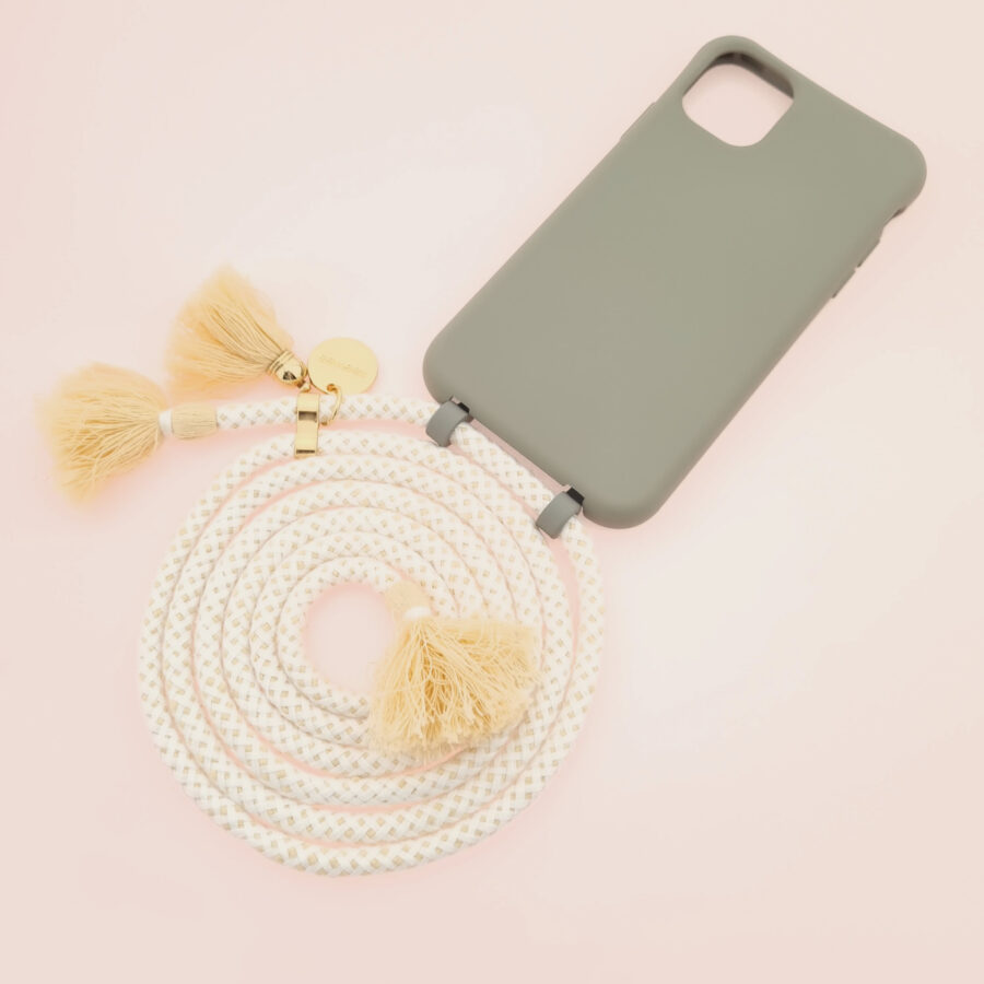 BOHO Handykette GREY & COCO Gold inkl. DUO Case – Bild 3