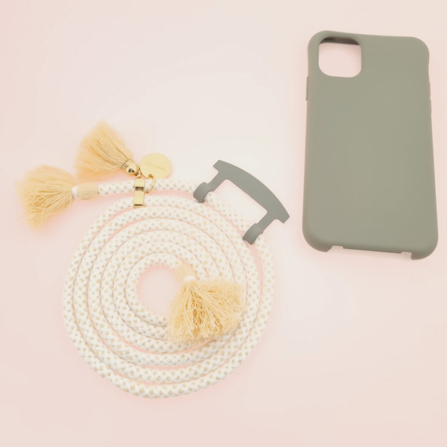 BOHO Handykette GREY & COCO Gold inkl. DUO Case – Bild 4