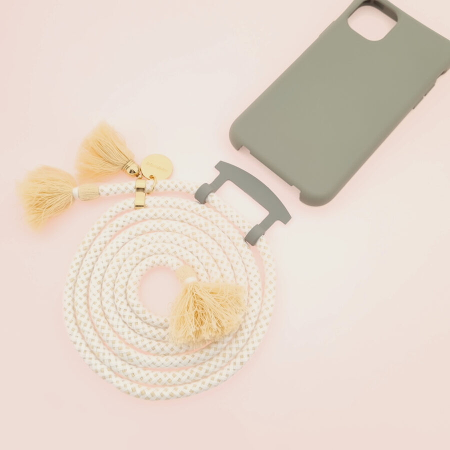 BOHO Handykette GREY & COCO Gold inkl. DUO Case
