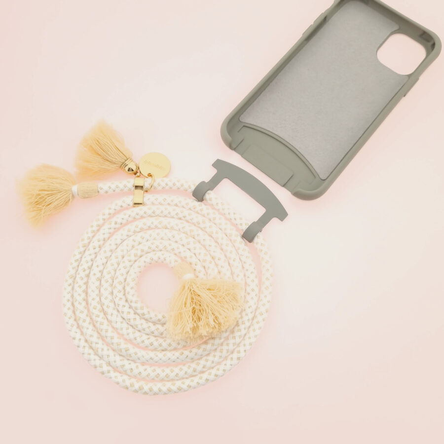 BOHO Handykette GREY & COCO Gold inkl. DUO Case – Bild 2