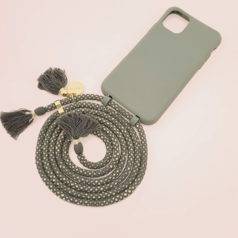 BOHO Handykette GREY & PEPPER Gold inkl. DUO Case
