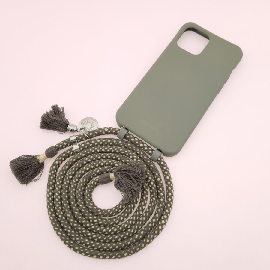 BOHO Handykette GREY & PEPPER Silber inkl. DUO Case