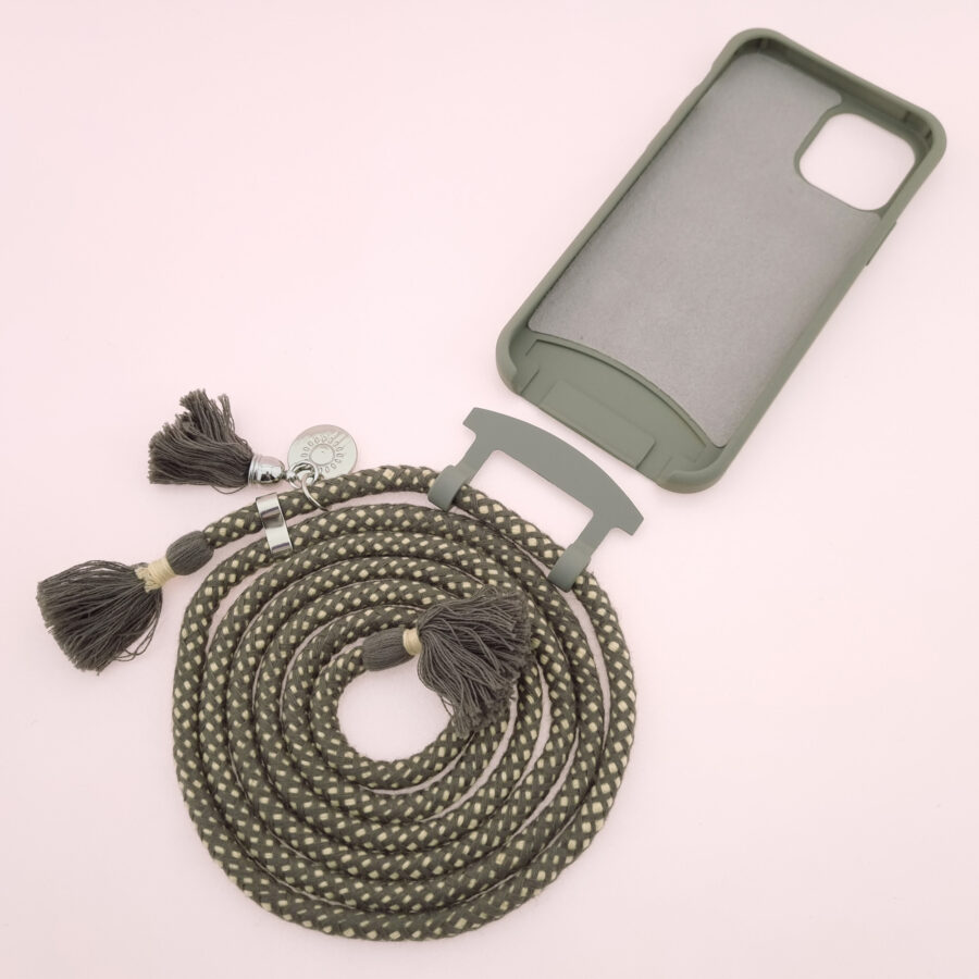 BOHO Handykette GREY & PEPPER Silber inkl. DUO Case – Bild 2