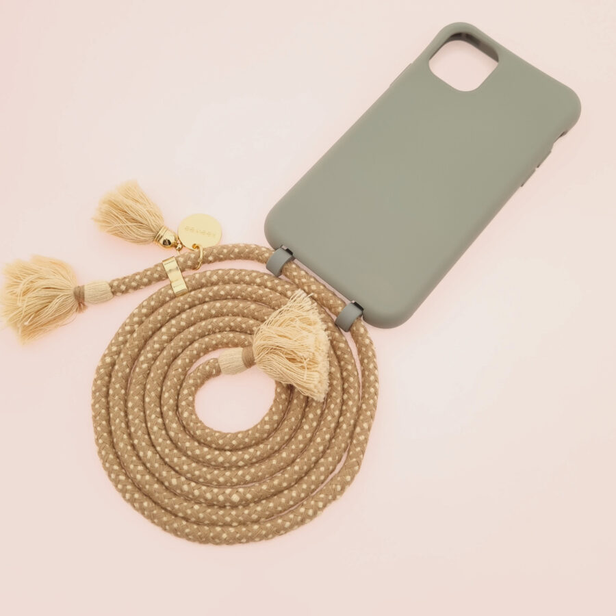 BOHO Handykette GREY & TOFFEE Gold inkl. DUO Case