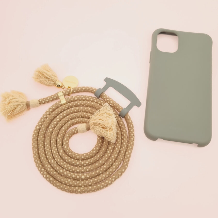 BOHO Handykette GREY & TOFFEE Gold inkl. DUO Case – Bild 3
