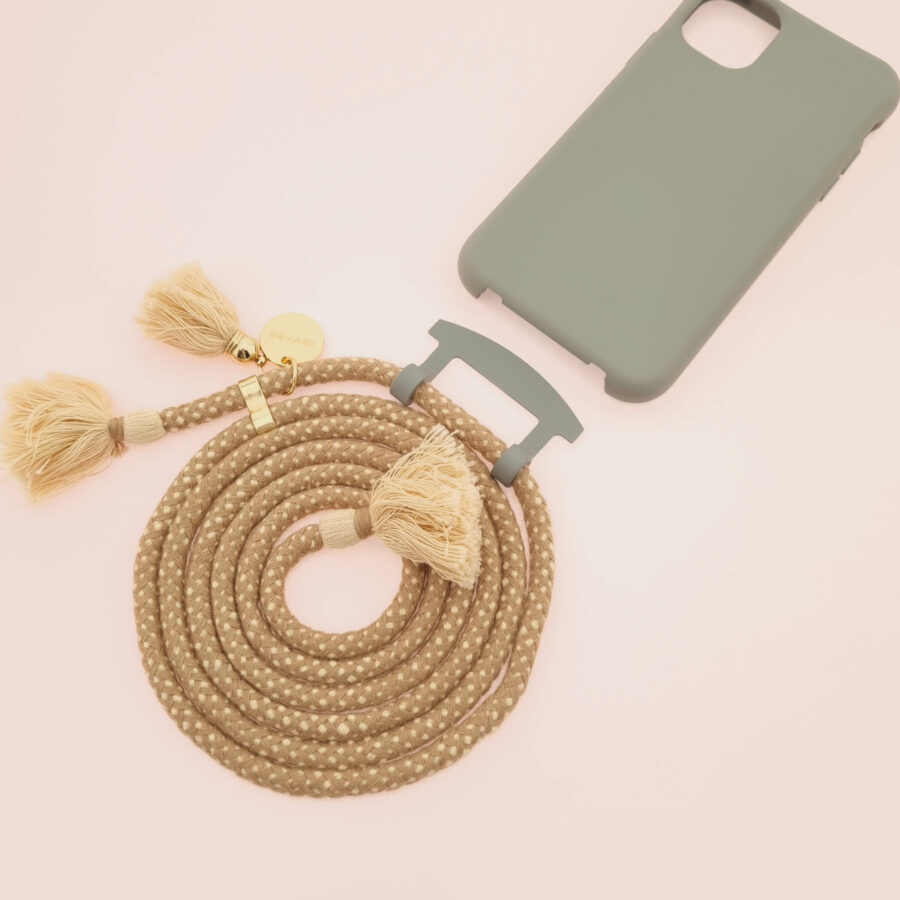 BOHO Handykette GREY & TOFFEE Gold inkl. DUO Case – Bild 4
