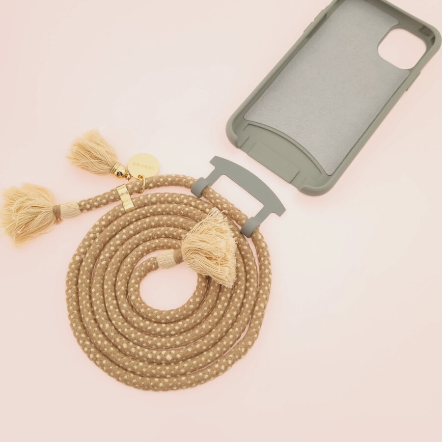 BOHO Handykette GREY & TOFFEE Gold inkl. DUO Case – Bild 5