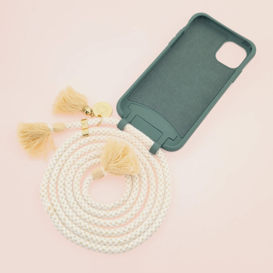 BOHO Handykette PETROL & COCO Gold inkl. DUO Case – Bild 2
