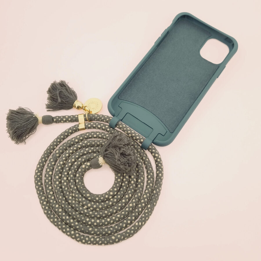 BOHO Handykette PETROL & PEPPER Gold inkl. DUO Case – Bild 2