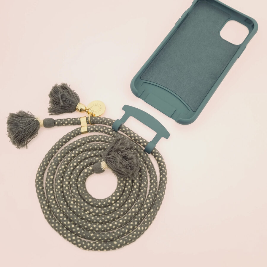 BOHO Handykette PETROL & PEPPER Gold inkl. DUO Case – Bild 3