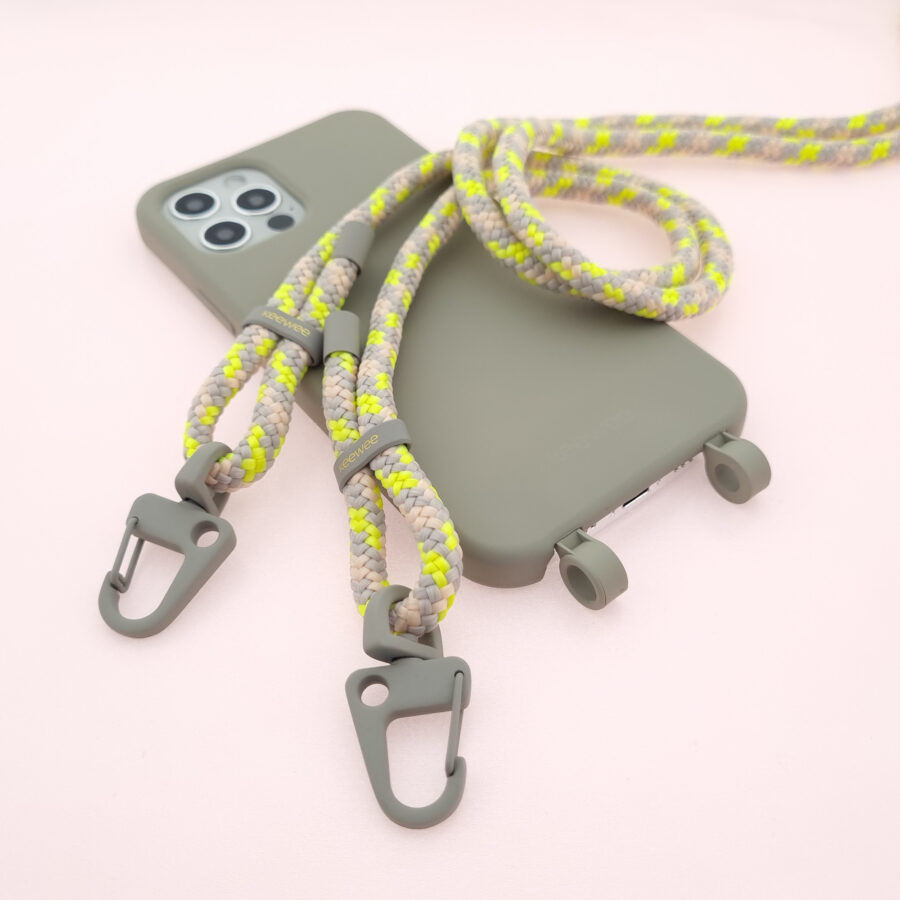 Handykette Just Mix GREY & NEON Snap inkl. DUO Case