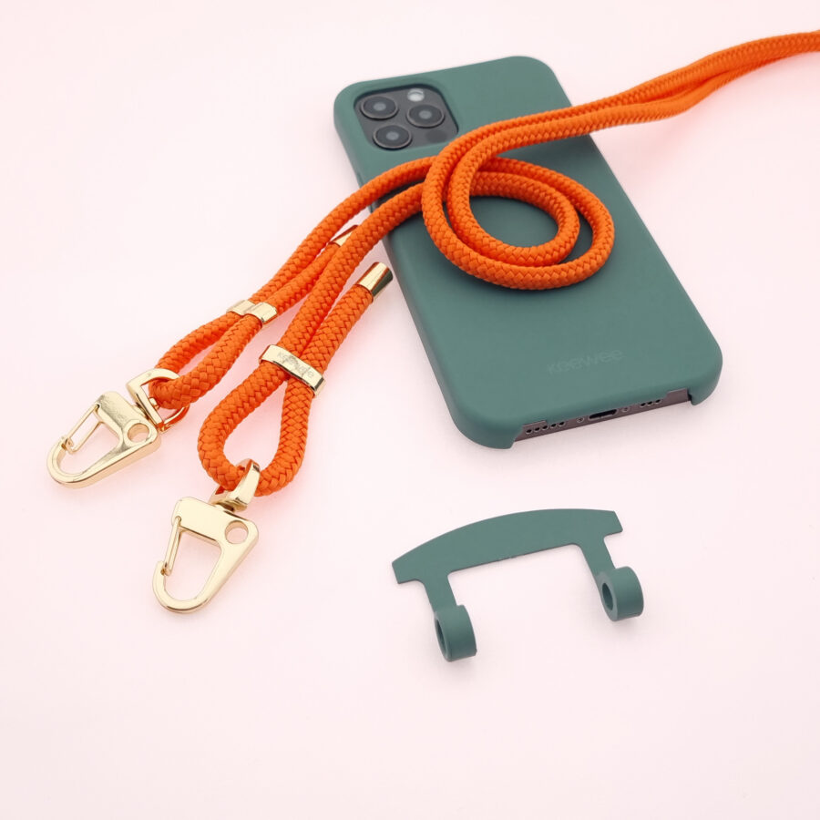 Handykette Just Mix PETROL & ORANGE Snap inkl. DUO Case – Bild 5