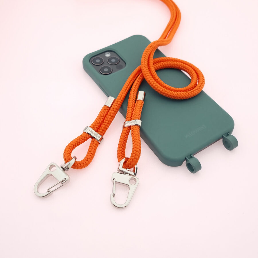 Handykette Just Mix PETROL & ORANGE Snap inkl. DUO Case – Bild 2
