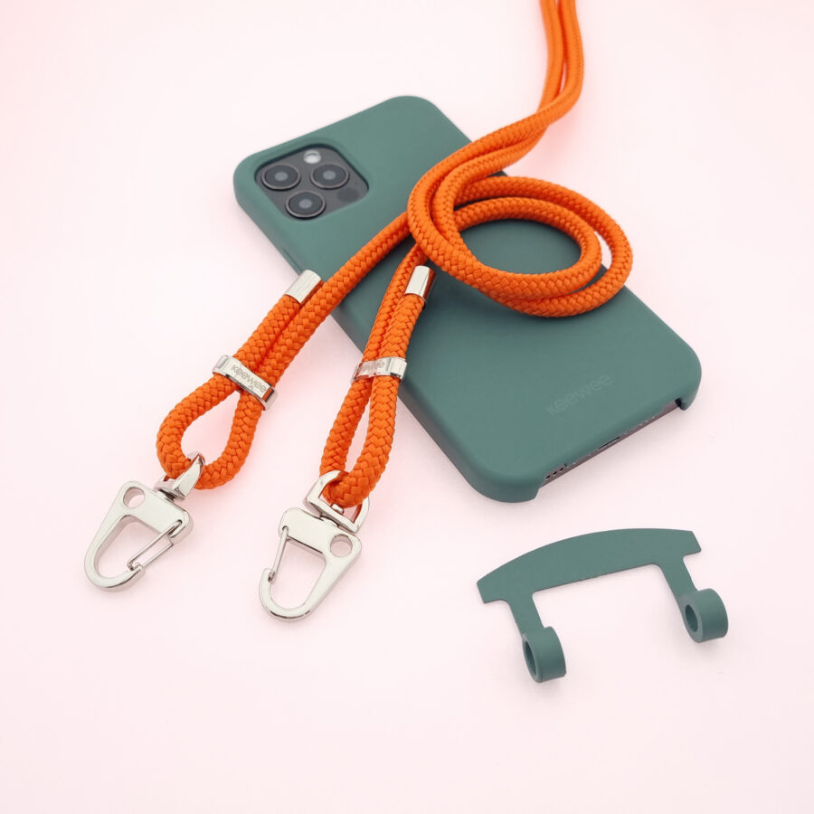 Handykette Just Mix PETROL & ORANGE Snap inkl. DUO Case – Bild 6