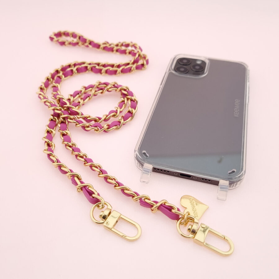 Handykette GOLD METAL FUCHSIA Snap inkl. Case