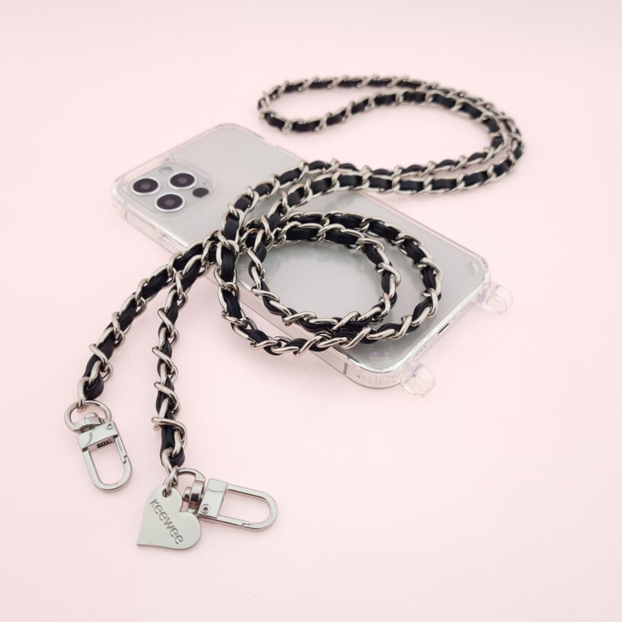 Handykette SILBER METAL BLACK Snap – Bild 4