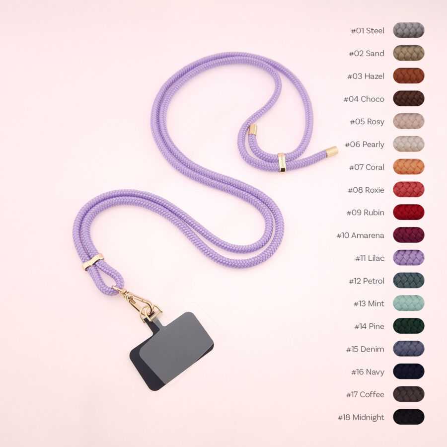 Universal Handykette in Lila optional mit Patch