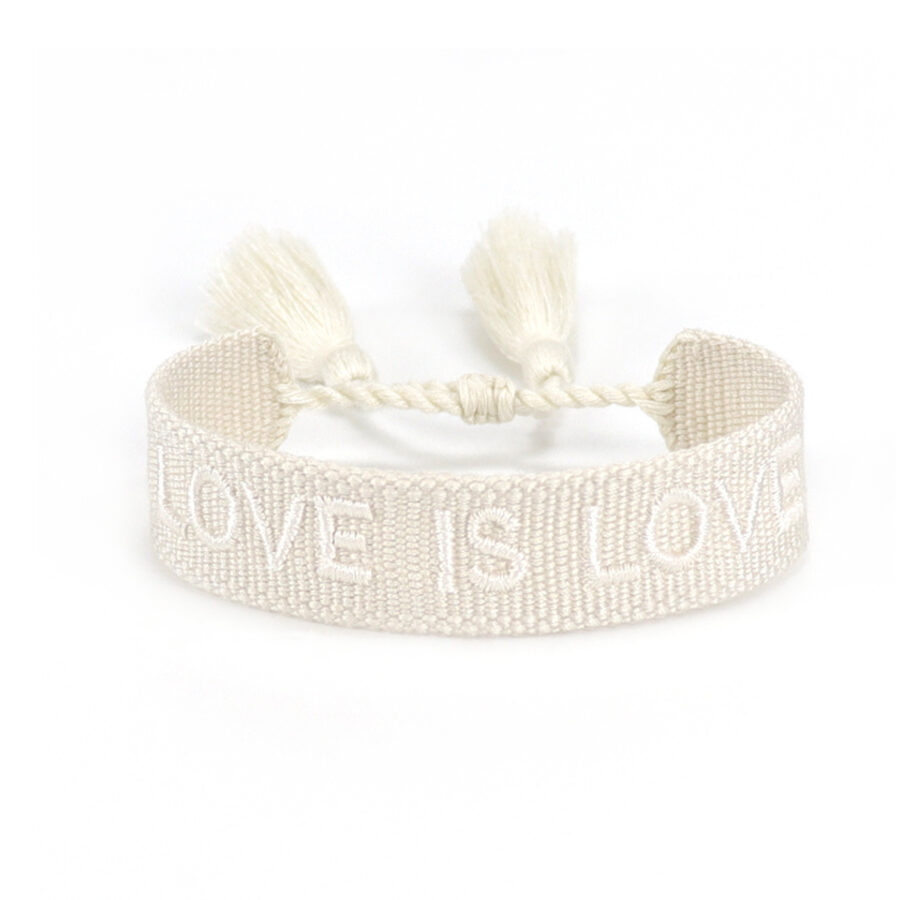 Boho Armband LOVE IS LOVE Pure White