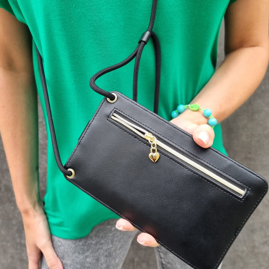 Handytasche NERO mit Kordel & Metalchain zum Wechseln – Bild 3